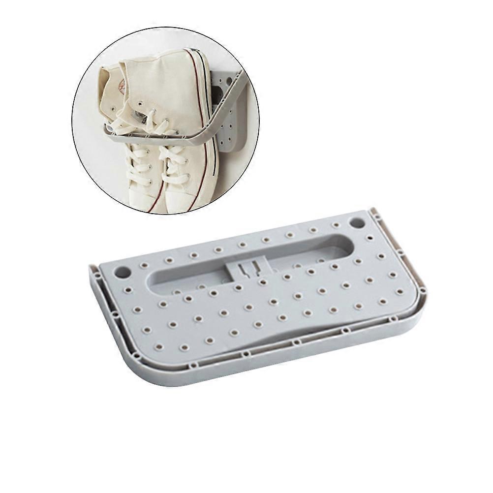 Grey PP Material Shoe Holder for Wall Mounting with NonSlip ABS Plastic and Stable Construction 7.5 Inches