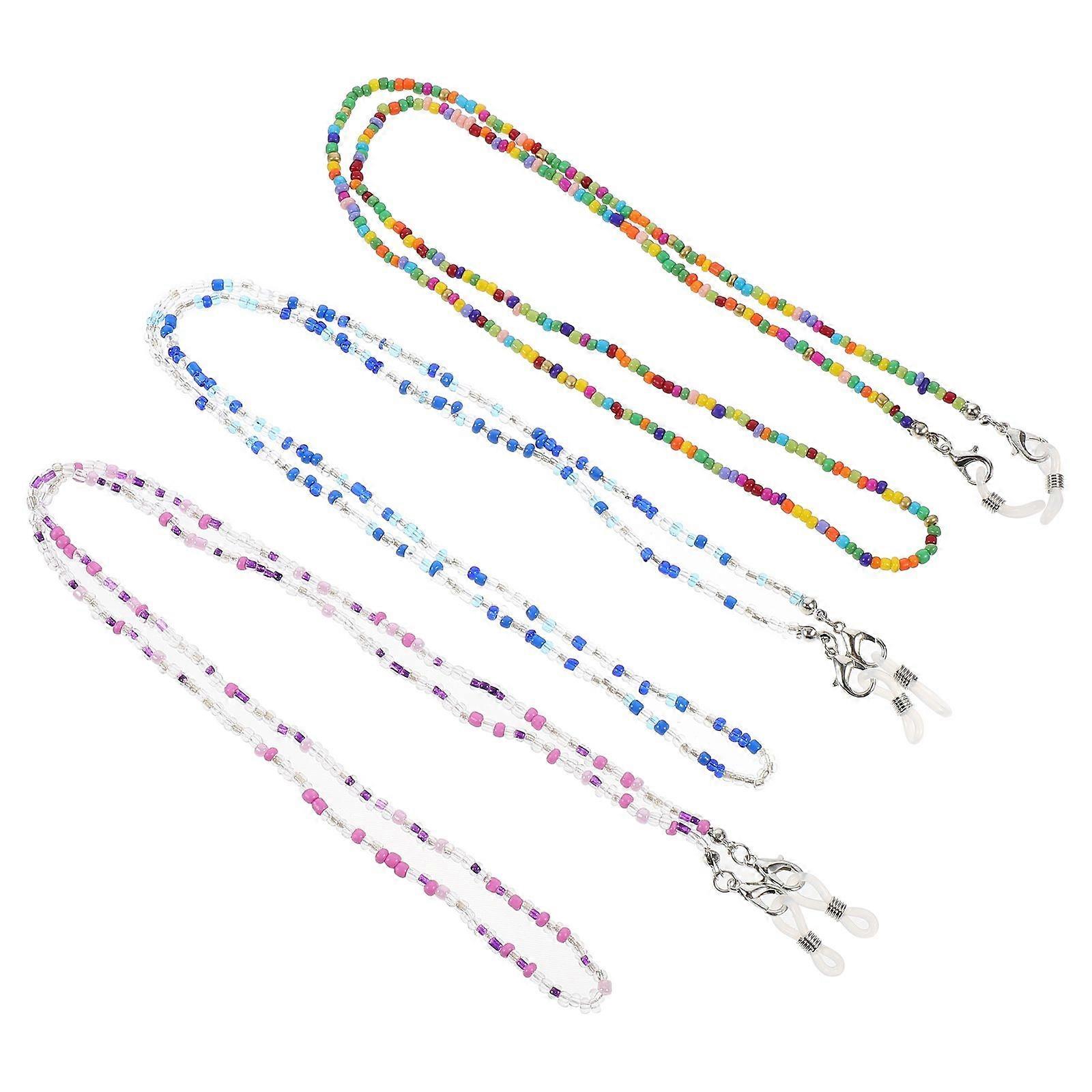 Eyeglasses Chain 3 Pcs Assorted Color Spectacle Chains For Eyeglass Holder Decorative Charm 27.51X0.79X0.39inch