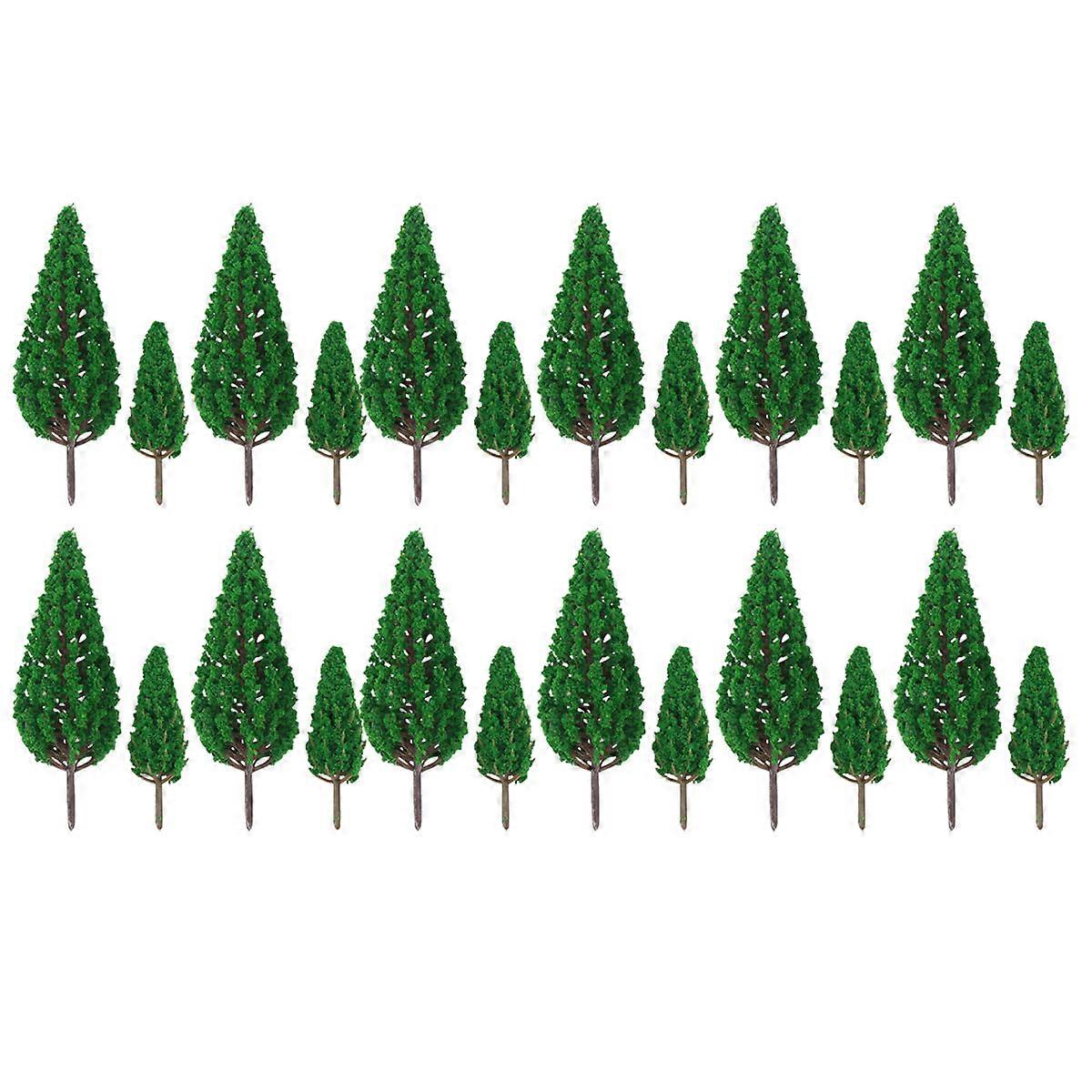 12 Pcs Pine Tree Models for Landscape Scenery, Plastic Miniature Trees for Sand Table & Architectural Models, Realistic Greenery for DIY Micro