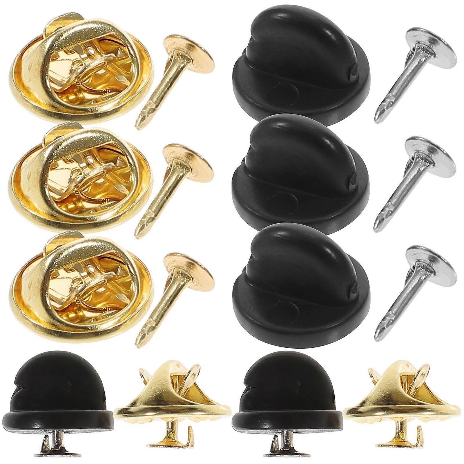 Metal Pin Backs Locking 100 Sets For Craft Projects Hats Brooches Assorted Color Replacement Options