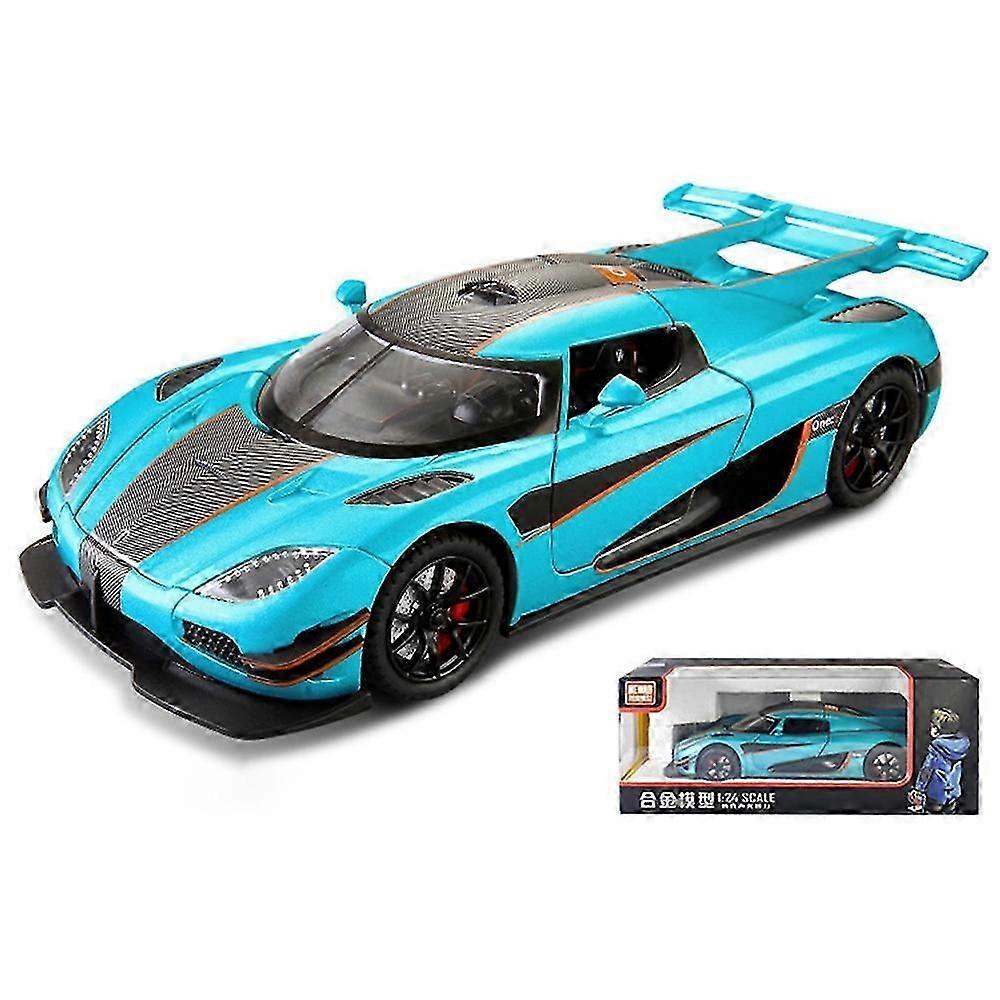 1:24 Koenigsegg Jesko Diecast Model Car with Sound Light Pull Back Action Boys Toy