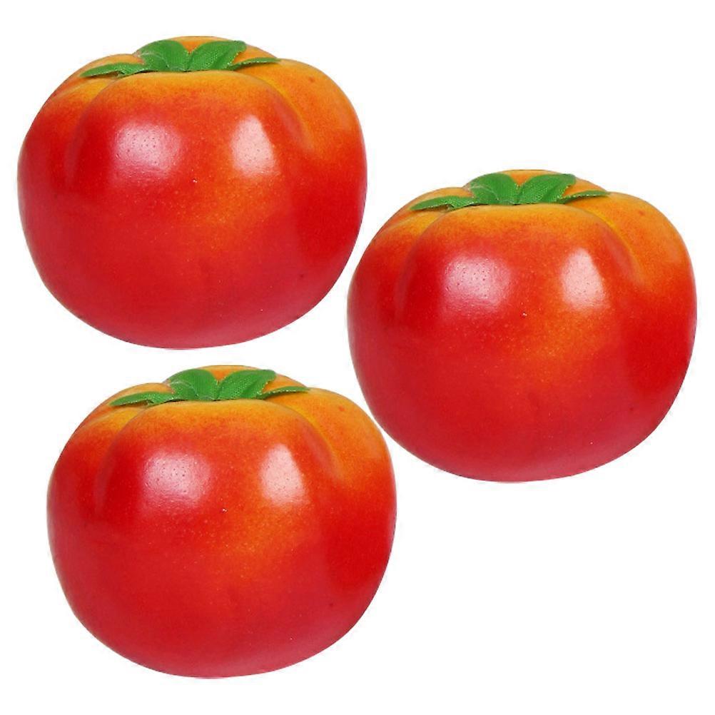 3pcs Foam Tomato Models Realistic Artificial Ornaments for Home Garden Tabletop Display Bright Decorative Fruit
