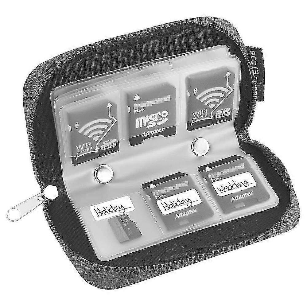 Memory Card Case with SD & CF Card Slots - Includes Microfiber Cleaning Cloth for Safe Storage & Maintenance
