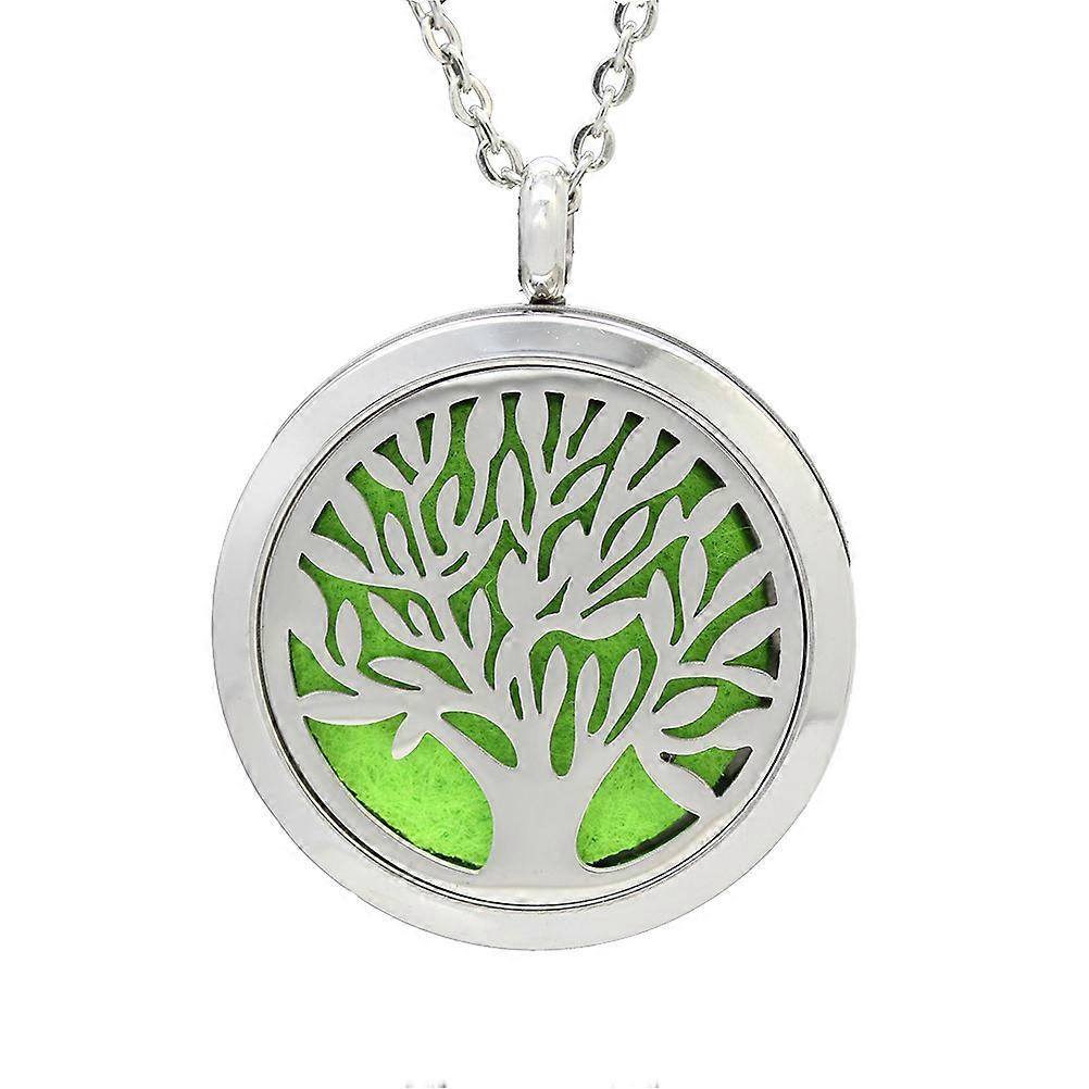 Diffuser Pendant, Portable Aromatherapy Necklace with Openable Tree Shaped Locket