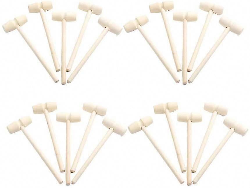 Kid Wooden Mallet Toy Mini Solid Color Unfinished Hammer