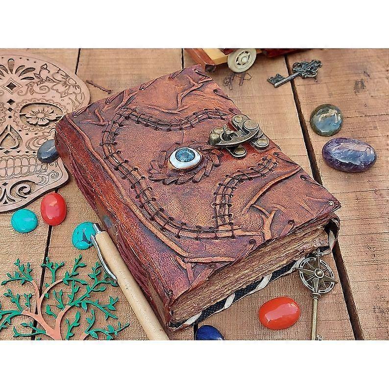 Vintage Leather περιοδικό γριμόριο Βιβλίο ξόρκι Τρίτο μάτι Magik wicca pegan Σημειωματάριο για ταξίδια Sketchbook Άνδρες Γυναίκες Καλύτερο δώρο
