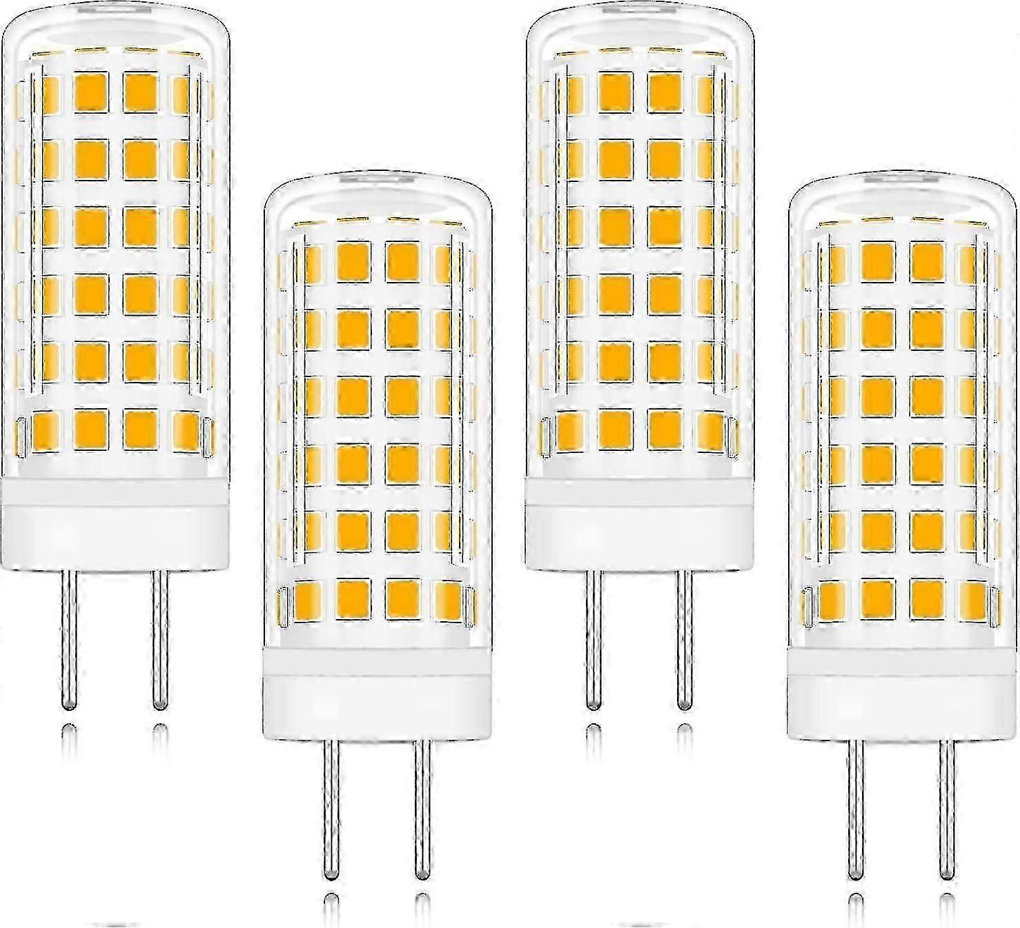 Lot de 4 ampoules LED à culot 9W GY6.35 AC/DC 220V blanc chaud 3000K équivalent à une ampoule de remplacement halogène 9W [classe énergétique A+]