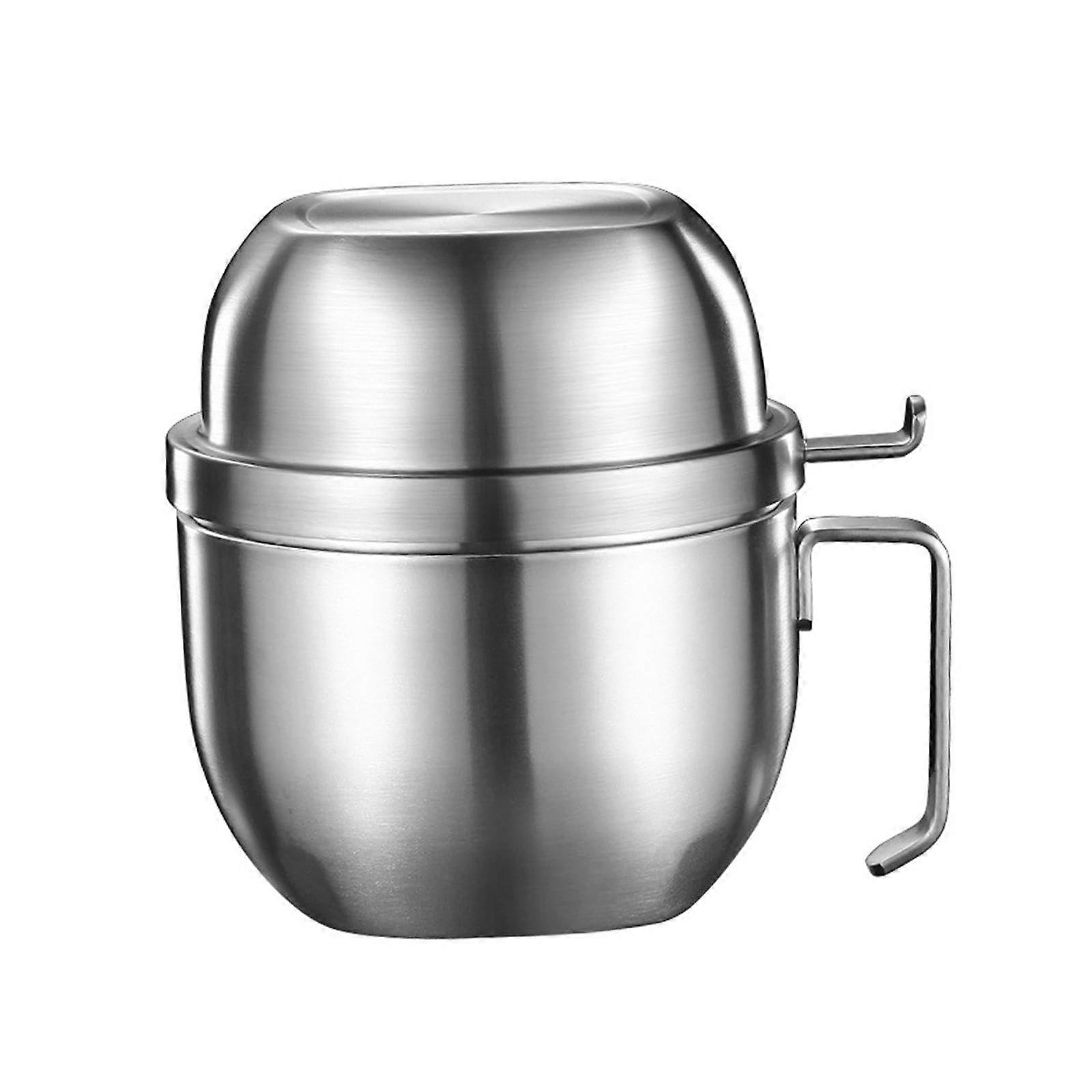 Ramen Bowl Silver Color, Ramen Maker for Instant Noodles, Soup Bowl for Home, Dorm, Office Use