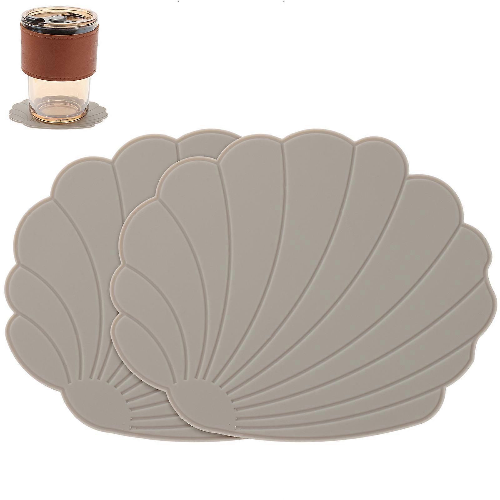 Grey Silicone Heat Resistant Mats for Home Use Non Slip Tumbler Pads with Special High Non Skid Finish 2 Pieces