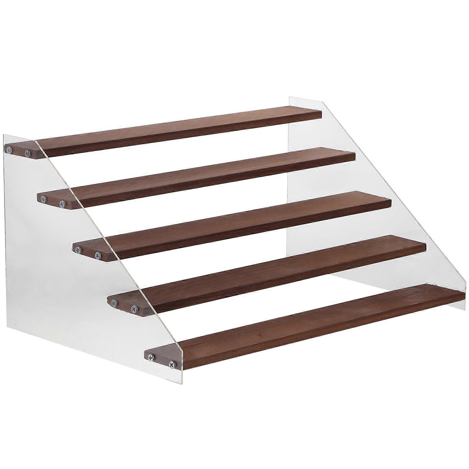Acrylic and Wood Display Stand for Statuettes and Toys Stable 5tier Riser Shelf Multi Color
