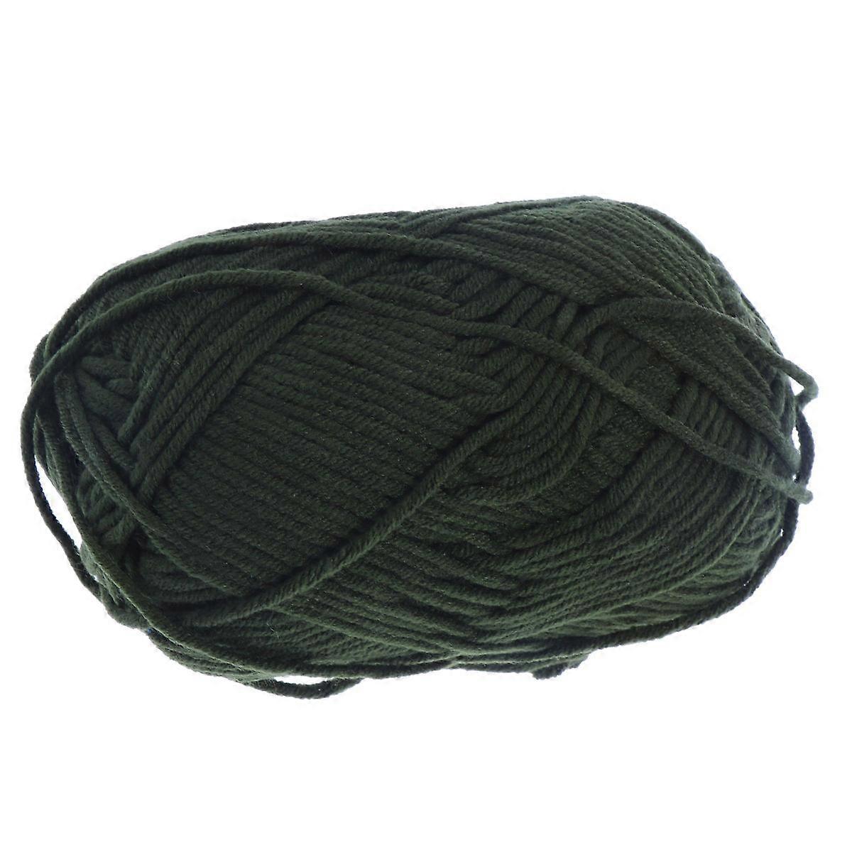 50g Cotton Chunky Yarn for Crochet and Knitting Warm for Sweaters Hats and Scarves DIY (Army Green)