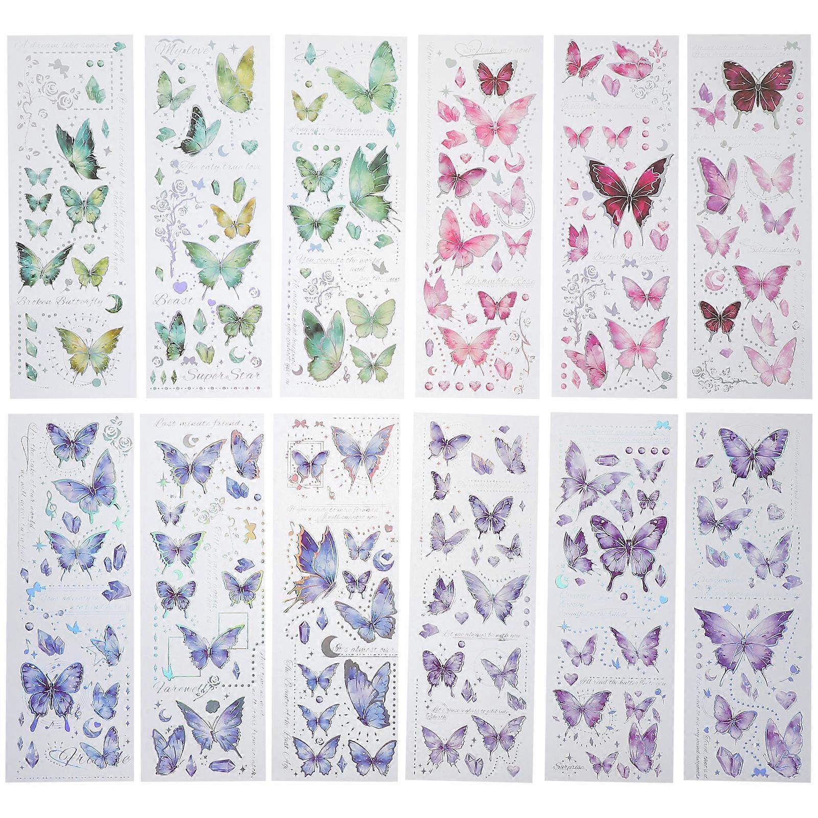 Creative Scrapbooking Supplies Butterfly Stickers For All Occasions Assorted Color 12 Sheets
