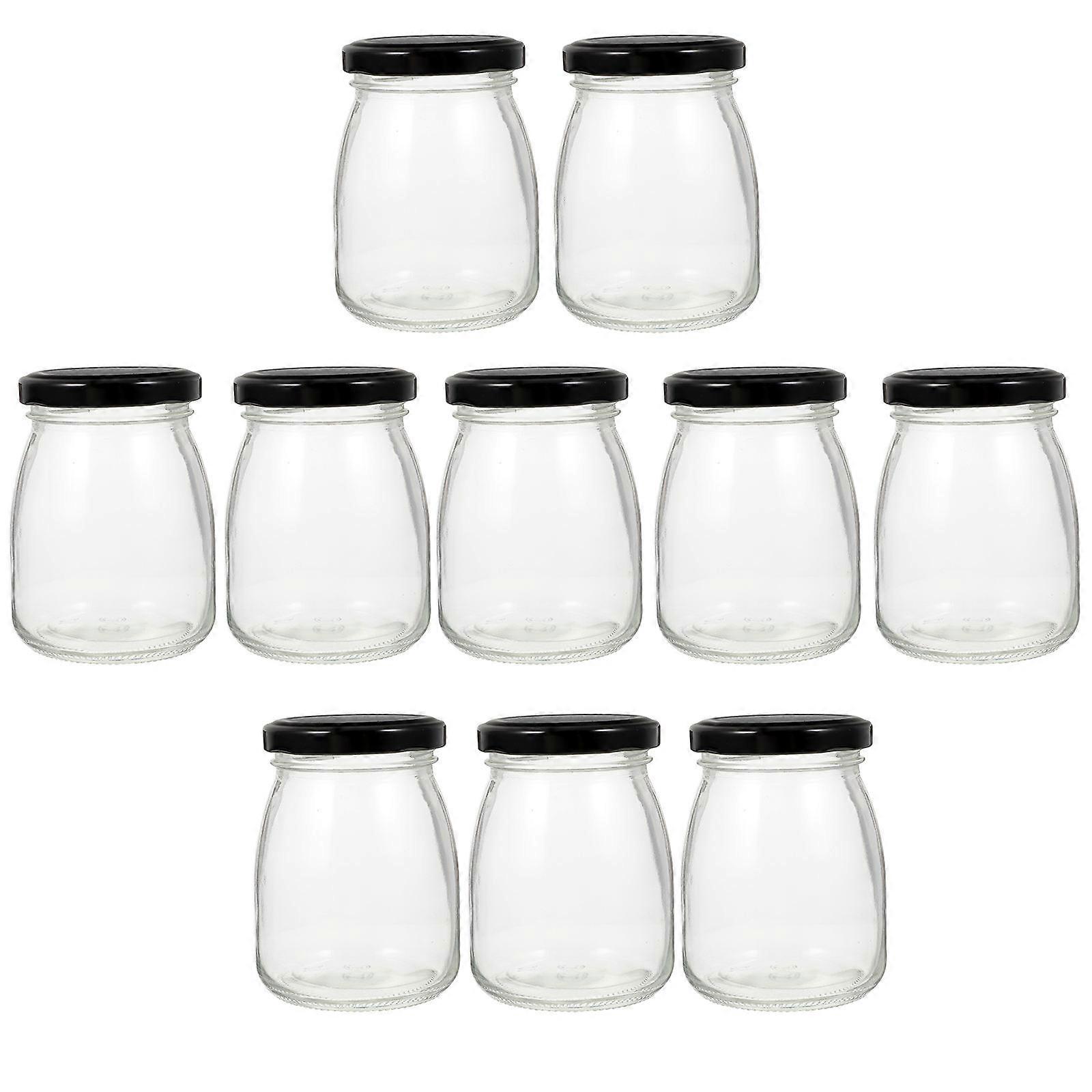 Sealed Glass Jars with Metal Lids for Kitchen Storage and Party Decoration 10pcs Clear Transparent
