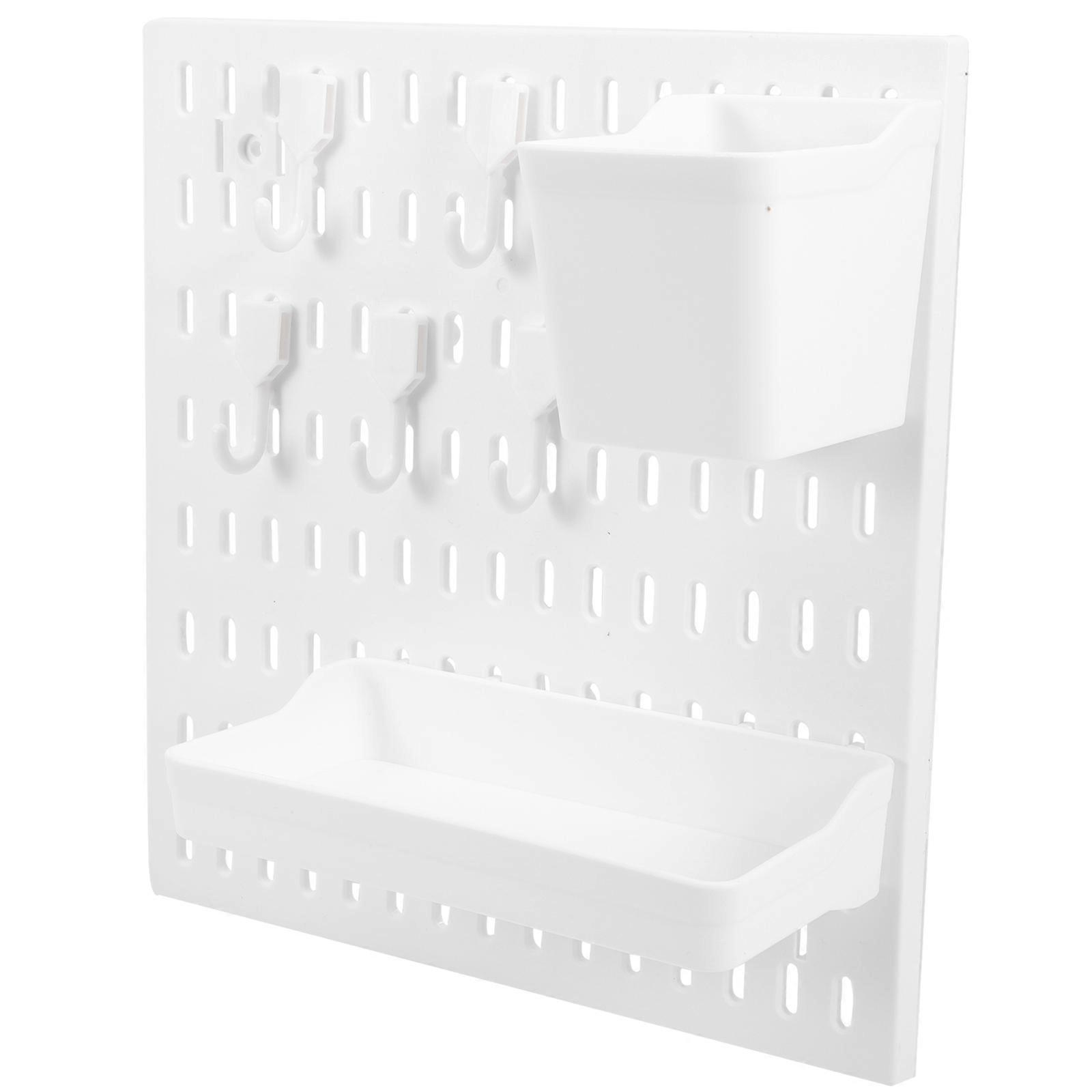 1 Set Wall Mount Peg Boards Storage Rack Organizer Shelf Holder