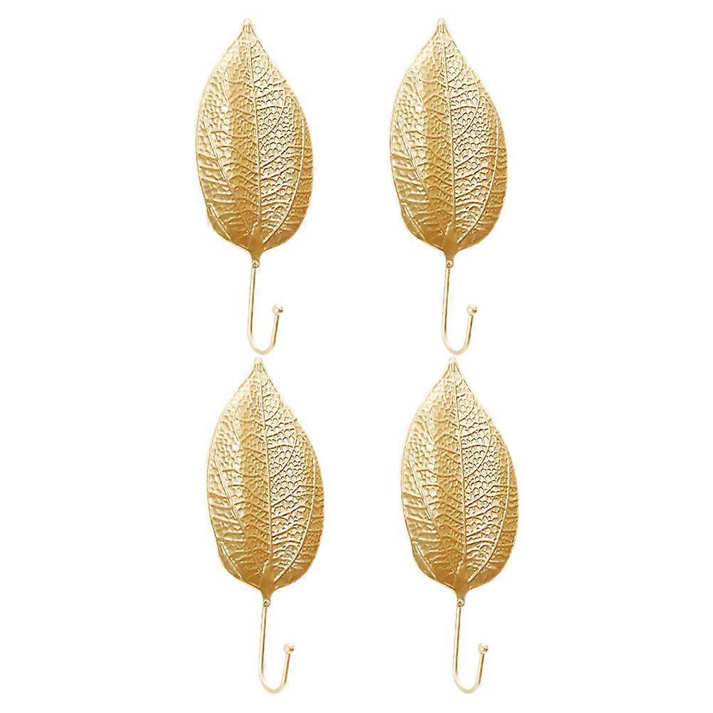 Nordic Inspired Decorative Leaves Iron Hooks Wall Mounting Key Holder Homeowners Unique Design