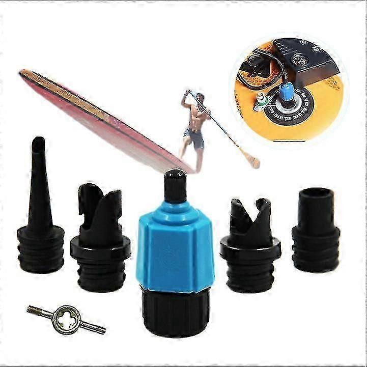 Sup Air Pump Adapter Inflatable Paddle Rubber Boat Kayak Air Valve Adaptor Tire Compressor Converter 4 Nozzle