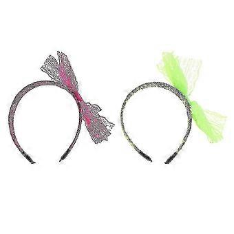 Diademas de nudo elegante para mujeres - 2 Pcs Bandas de pelo de lazo de encaje para entrenamientos