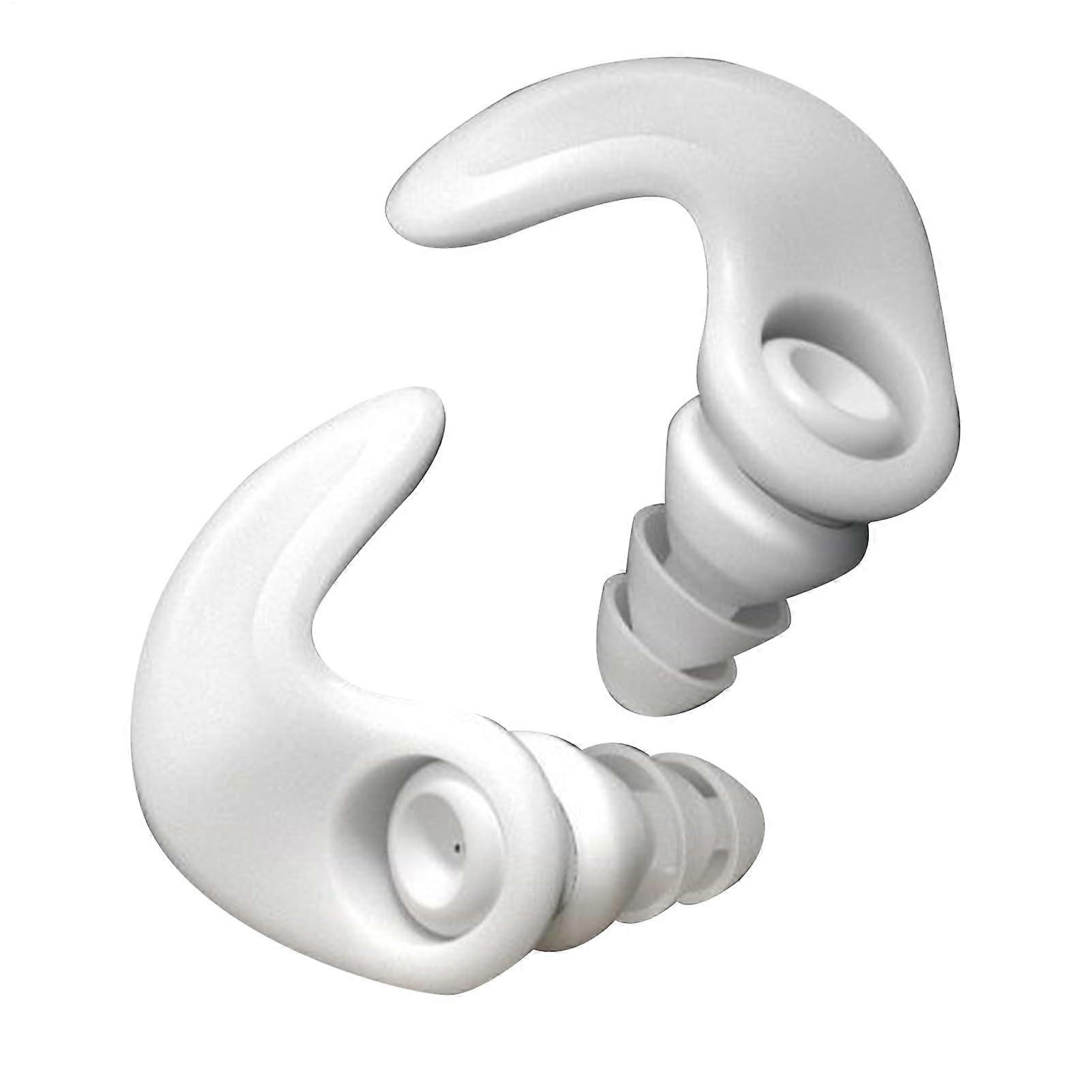 Earplugs Noise Reduction, Silicone, Waterproof, Ideal for Sleeping, Travel, White 1Pack
