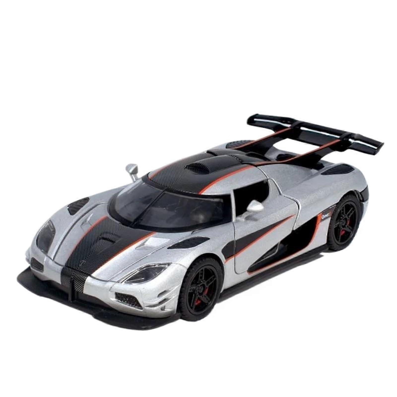 1:32 Scale Model Car for ONE 1 Super Sports Car Alloy Scale Model Diecast Metal Simulation Finished Car Model (Silvery, No Box)