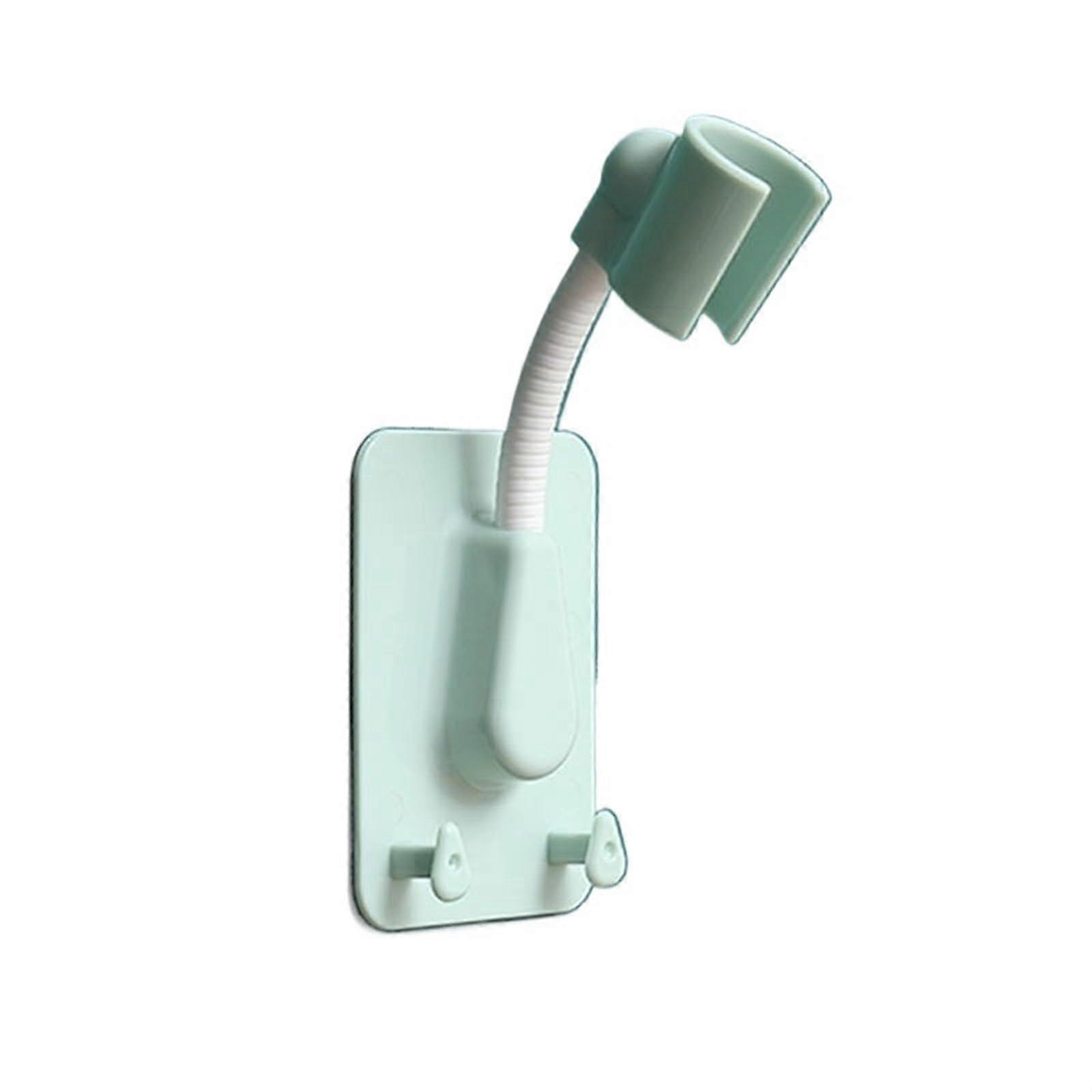 Adjustable Shower Head Holder with Strong Adhesive, Space-Saving Wall Mount Bracket for Bathroom (Green)