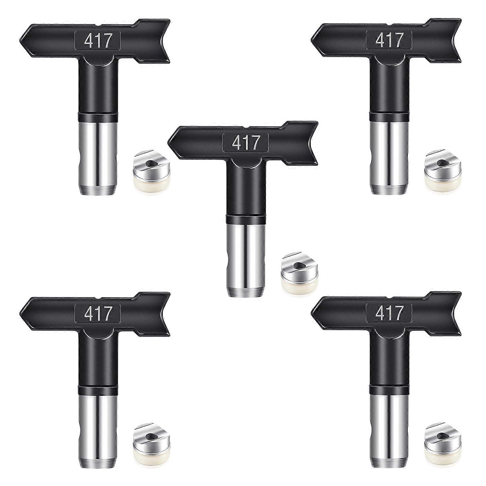 417 Airless Spray Tip Set of 5 with Seal for Airless Paint Sprayer Systems Compatible with Houses, Decks, and Fences