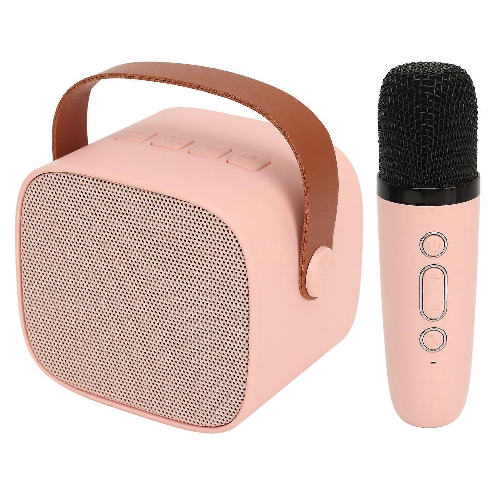 P2 Mini Karaoke Machine Pink Bluetooth Speaker 2000mAh 85x75x65mm
