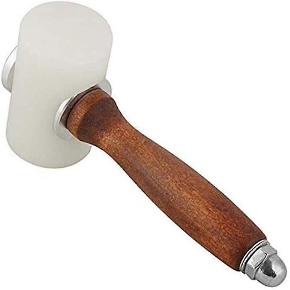 Nylon Leather Carving Hammer T-Shaped Wooden Handle Tool for Leather Crafting, DIY Leather Processing, Durable Nylon Design