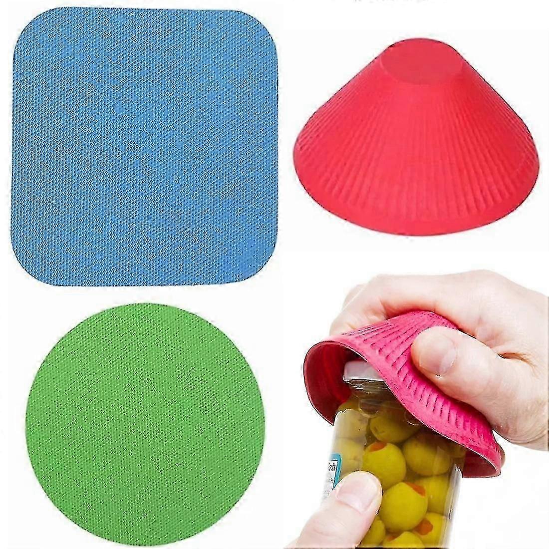 Rubber bottle opener non-slip can opener Multi-Purpose Lid Openers, Non Slip Jar Grips Rubber Pads, Jar Opener 6pcsD-