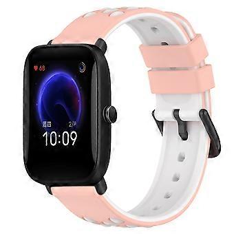 For Amazfit Pop 20mm Two-Color Porous Silicone Watch Band