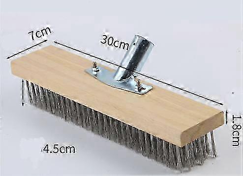 Steel Bristle Broom, 30 Cm Brush Broom Head - High Quality Beech Wood Body