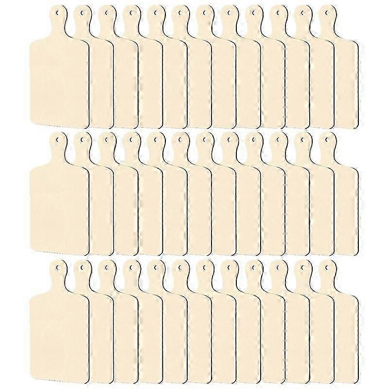 36 mini tablas de cortar de madera con mango, madera sin terminar