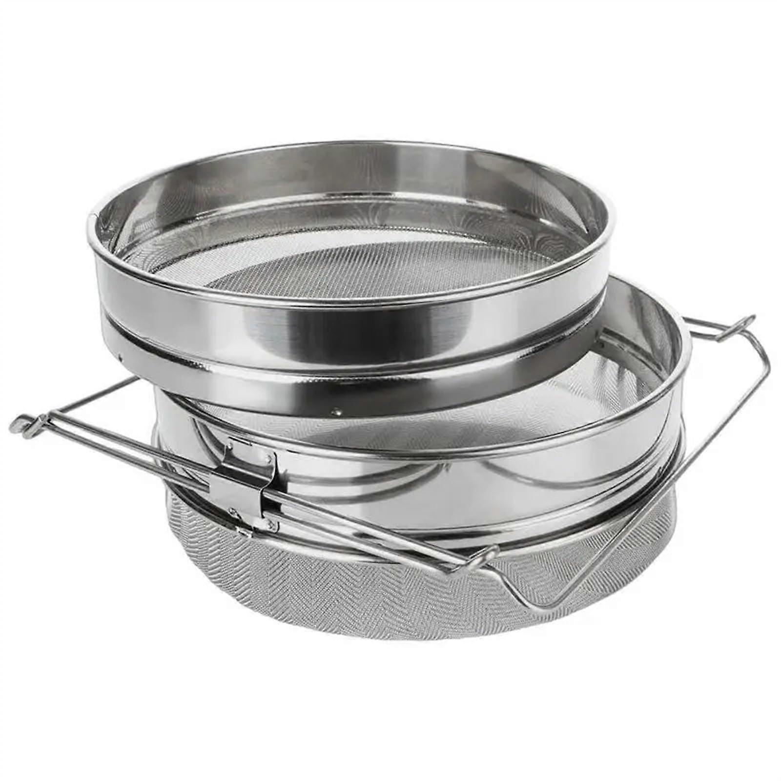 Sieve, soil sieve, mesh contamination filter, double sieve, sieve, beekeeping honey filter for beekeeping, special tools, garden supplies sand sieve