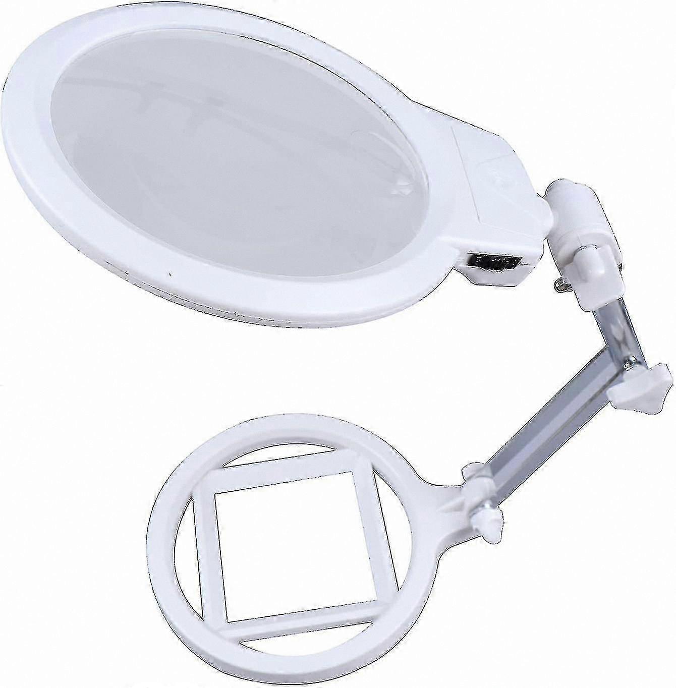 2.5X 5X Dual Lens Magnifier with 2 LED Lights for Reading, Inspection, and Hobby Use