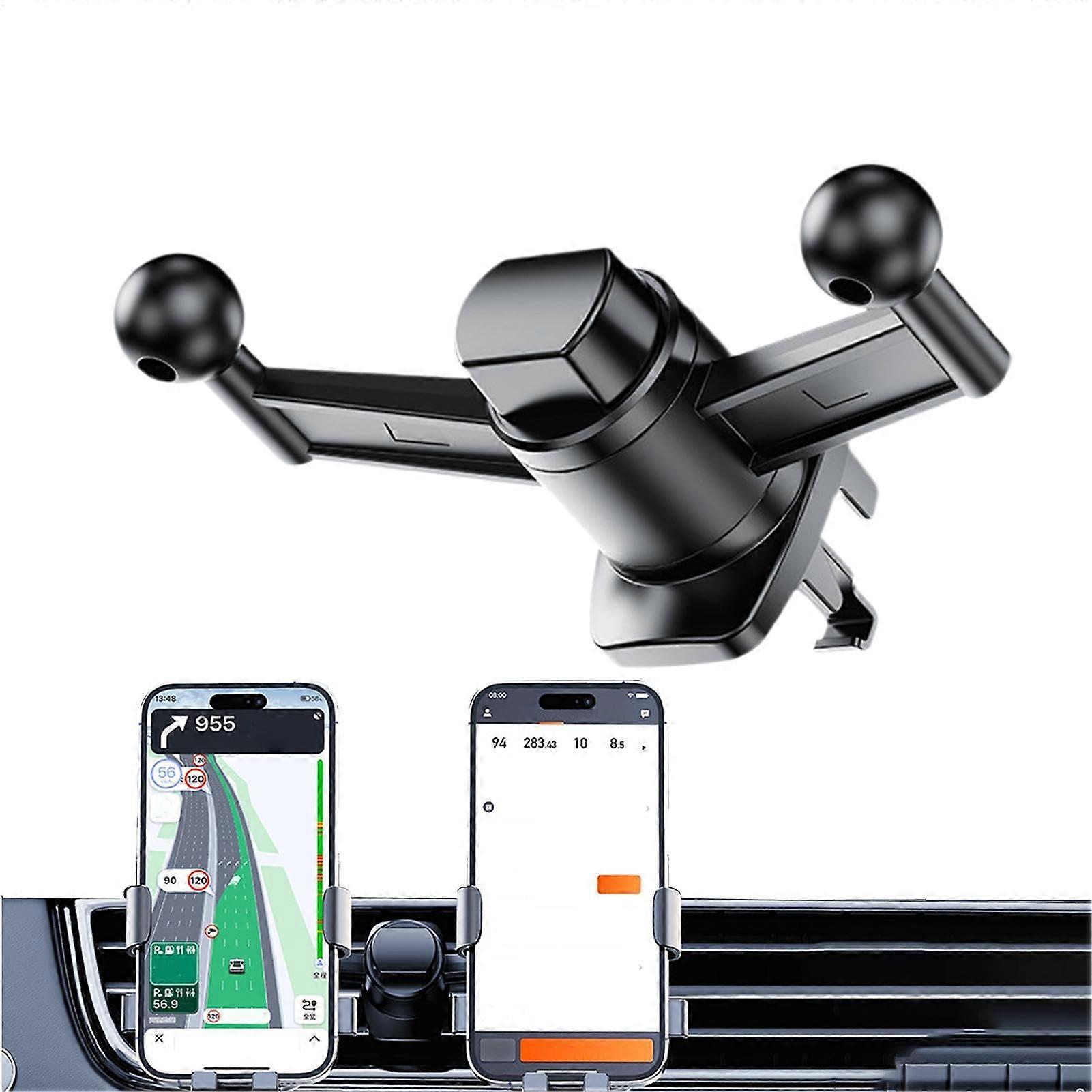 Phone Holder Base with Double Ball Head, Adjustable Clip Mount for Air Supply Lines, Compatible Mobile Phone Support Accessory