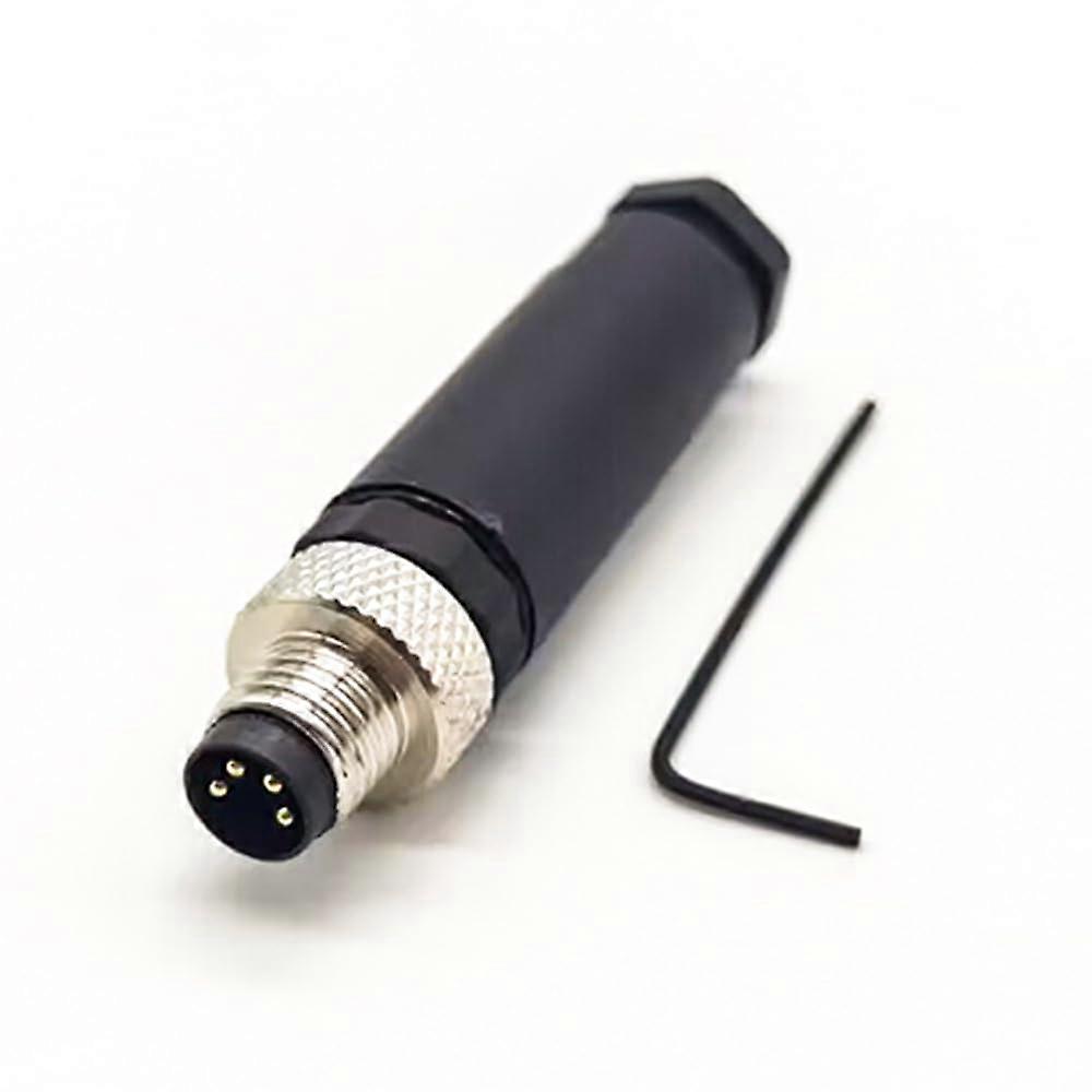 M8 4-Pin Sensor Cable Connector IP67 Waterproof A-Code Locking Aviation Plug for Outdoor Industrial Use (Male)