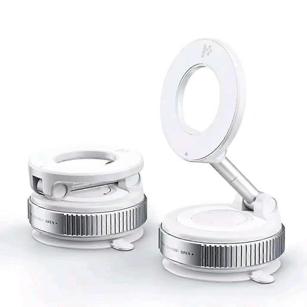 Magnetic Car Phone Holder, Strong Vacuum Suction, 360° Rotatable for Phone 15/14/13/12 Android (white)