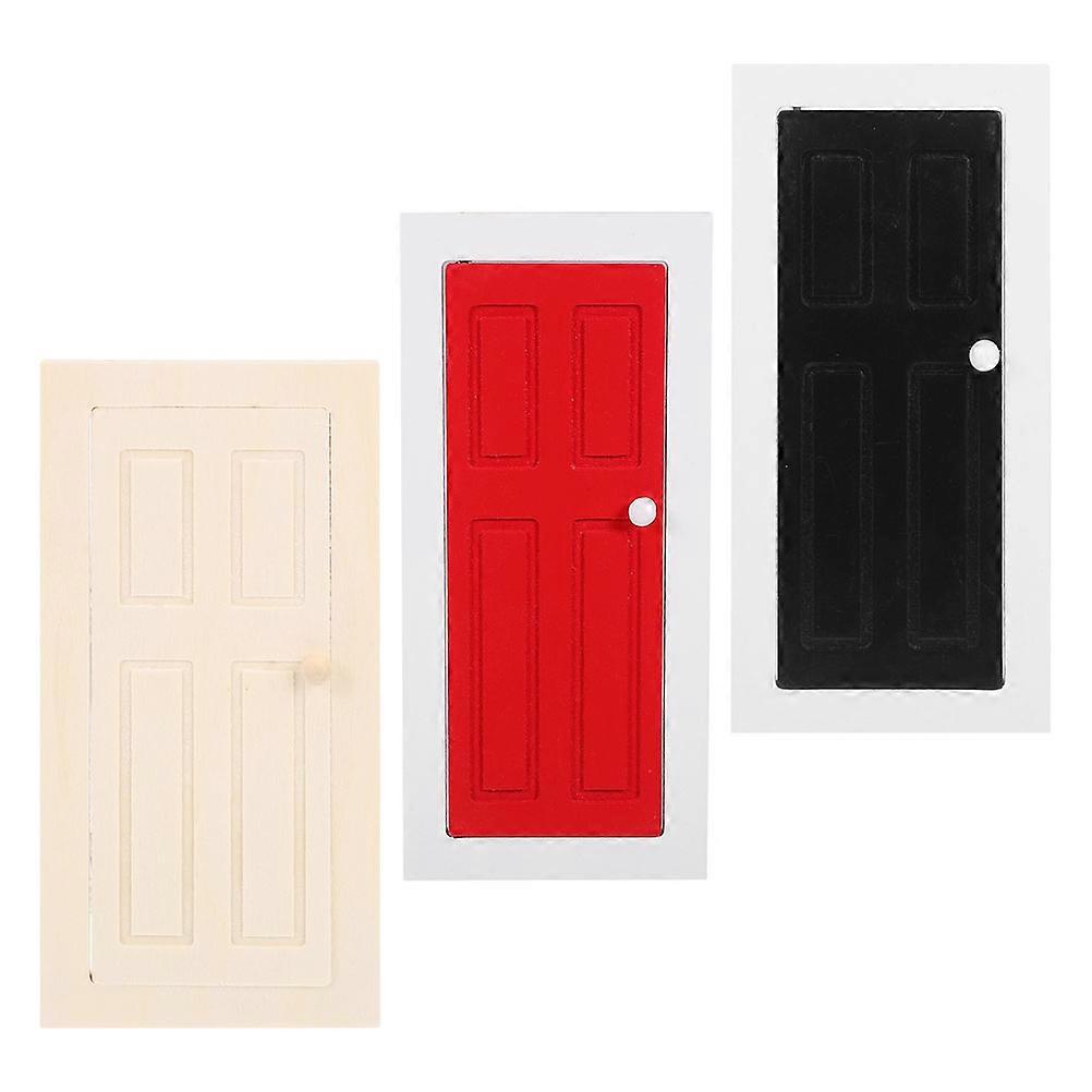 3pcs Wooden Miniature Fairy Doors for DIY Dollhouses – Easy Assembly, Durable Material, Modern Design for Creative Play and Collector Displays