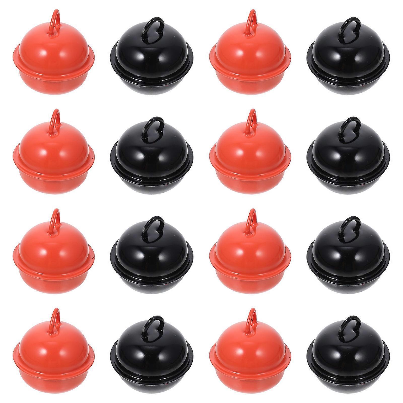 Pet Collar Bell Pendant Iron Round Metal Bells Pendant Decoration Black for 40Pcs