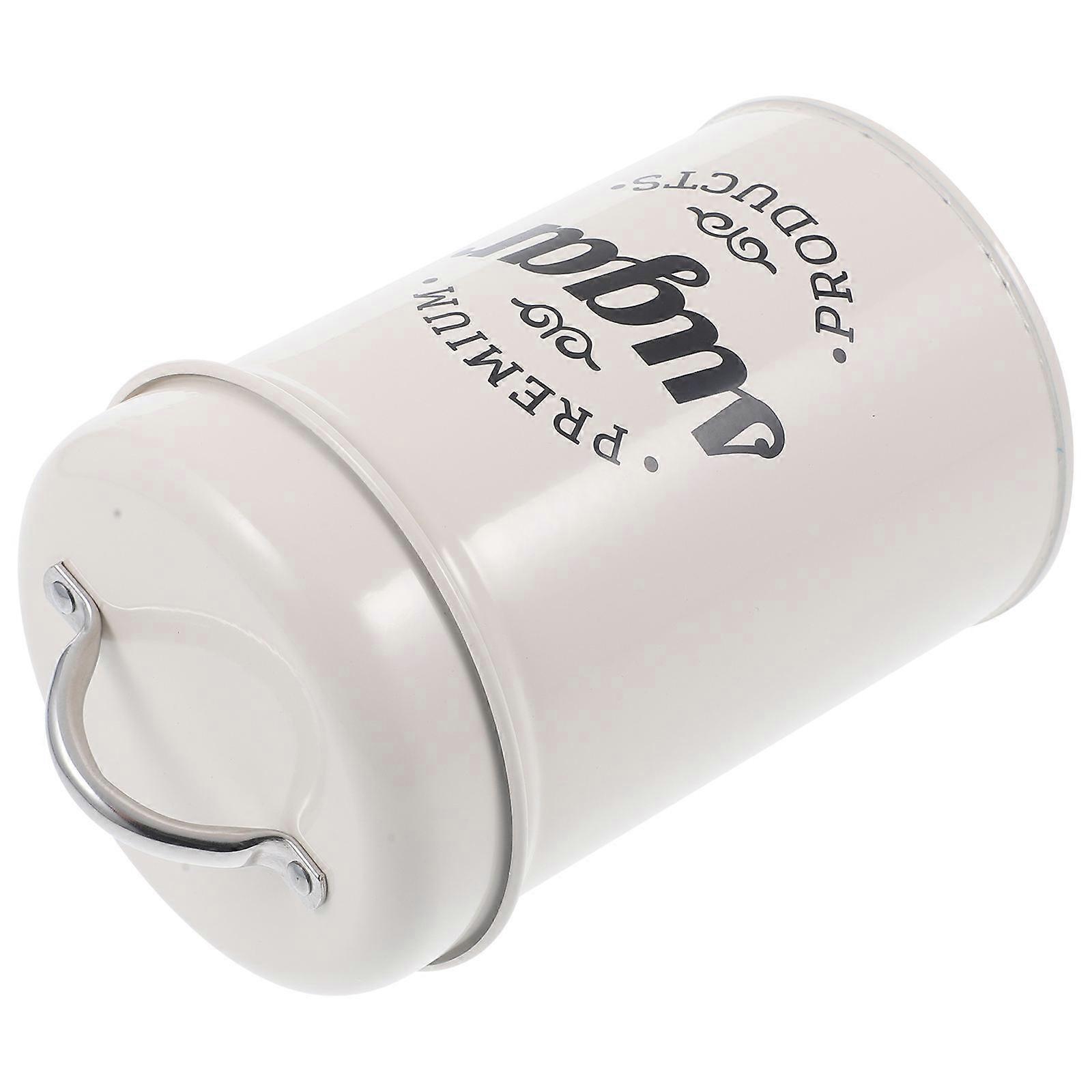 Coffee Canister White with One-Handed Access for Home Use