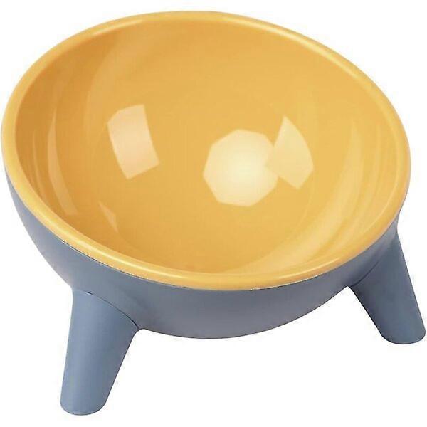 Gelber Katzennapf aus hochwertigem Harz konzentriert das Futter, um ein Verschütten zu verhindern
