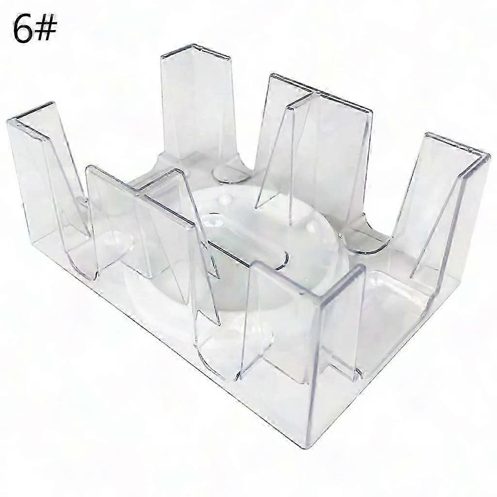 2/6 Deck Rotating Card Holder Clear Canasta Playing Card Tray Game Props
