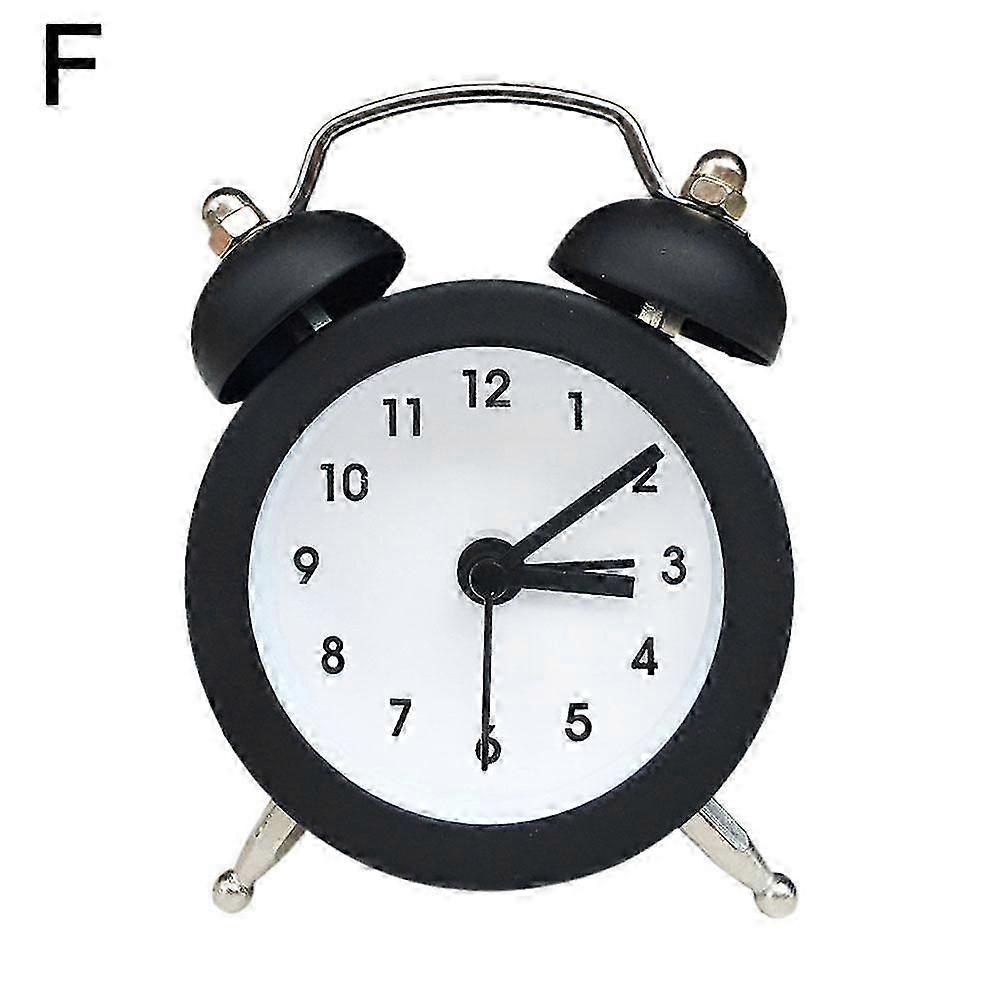 Metal alarm clock for desk, compact cute mini electronic clock with clear display