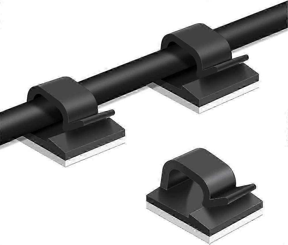 50 Pack Self-adhesive Cable Ties,High Viscosity,Desk Organizer,Cable Management,Cable Guides(Black).