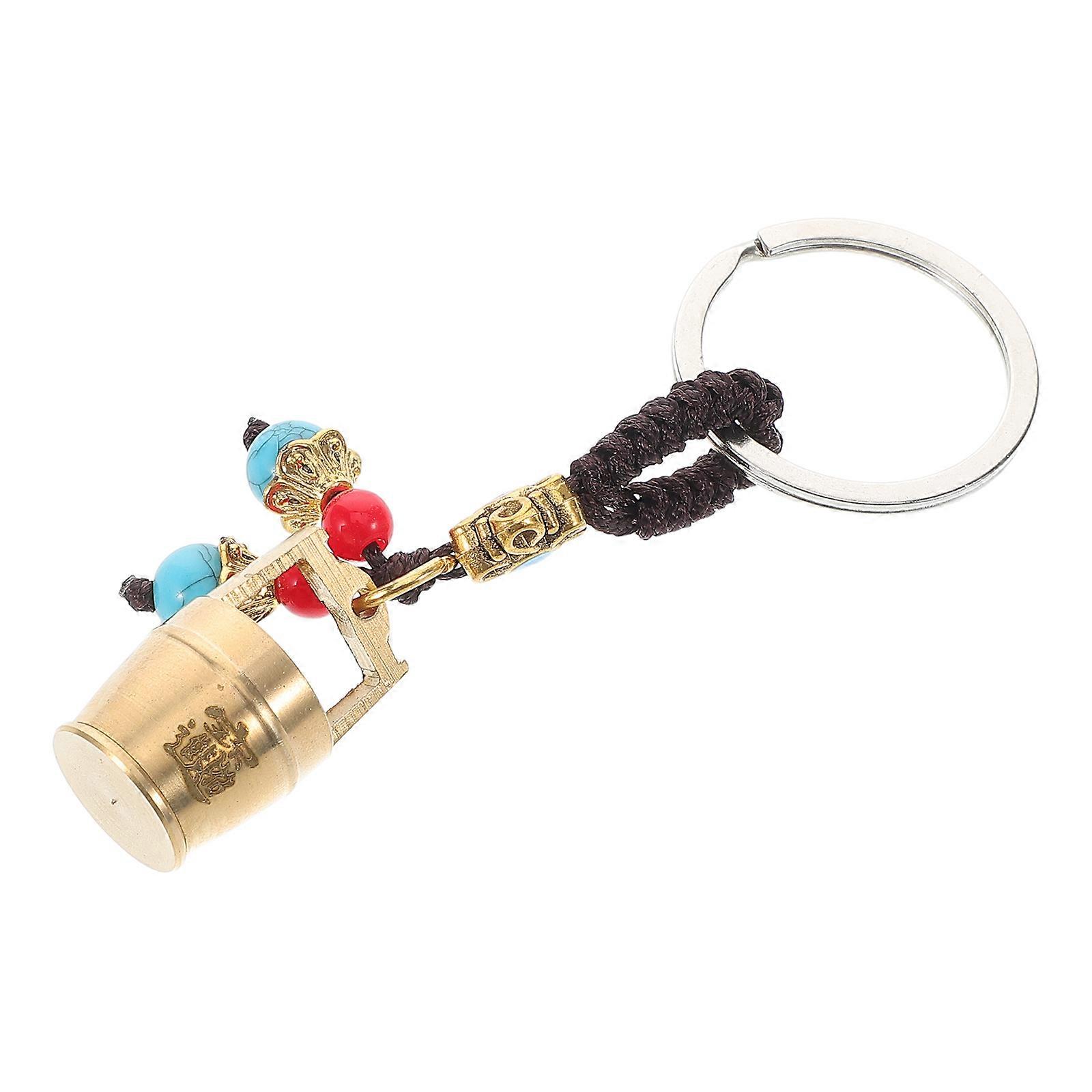 Durable Metal keychain with Creative Bucket Design Golden Color for Key Use Versatile 1.5 Inches