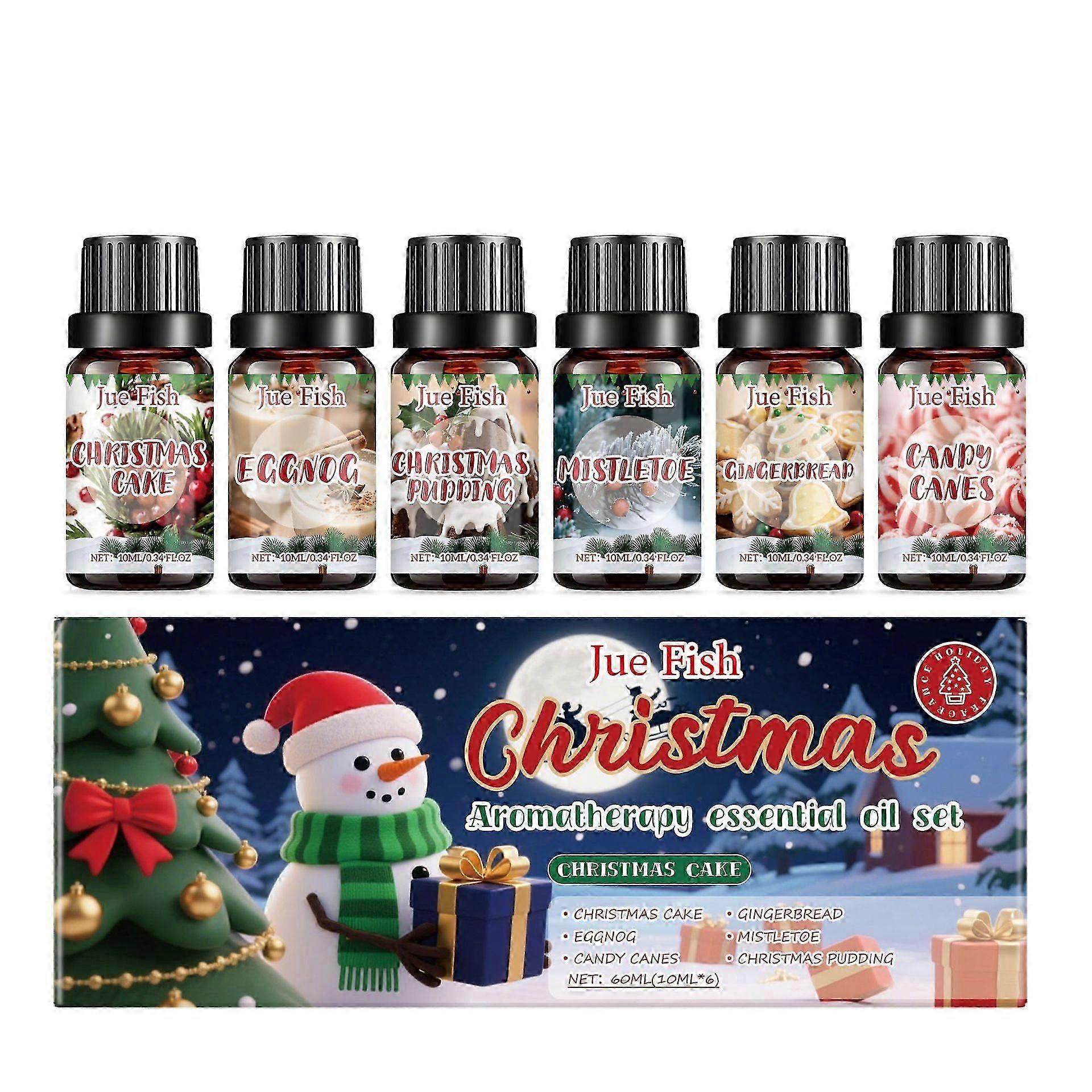 Christmas Essential Oils Set - Fragrance Oil Gift Set for Oil Diffusers, Scented Oils for Candle Making - 6x10ml