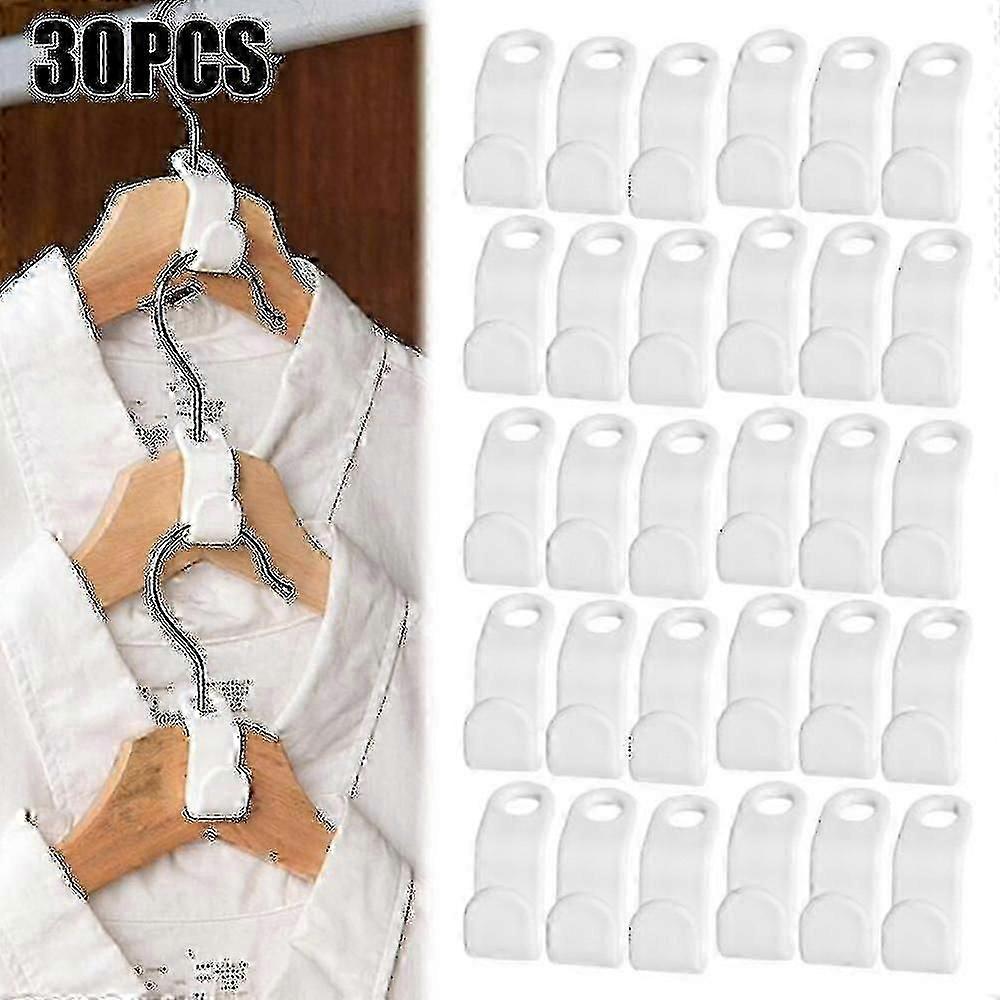 30-Piece Cascading Clothes Hanger Connectors for Wardrobe Space Saving Organisation