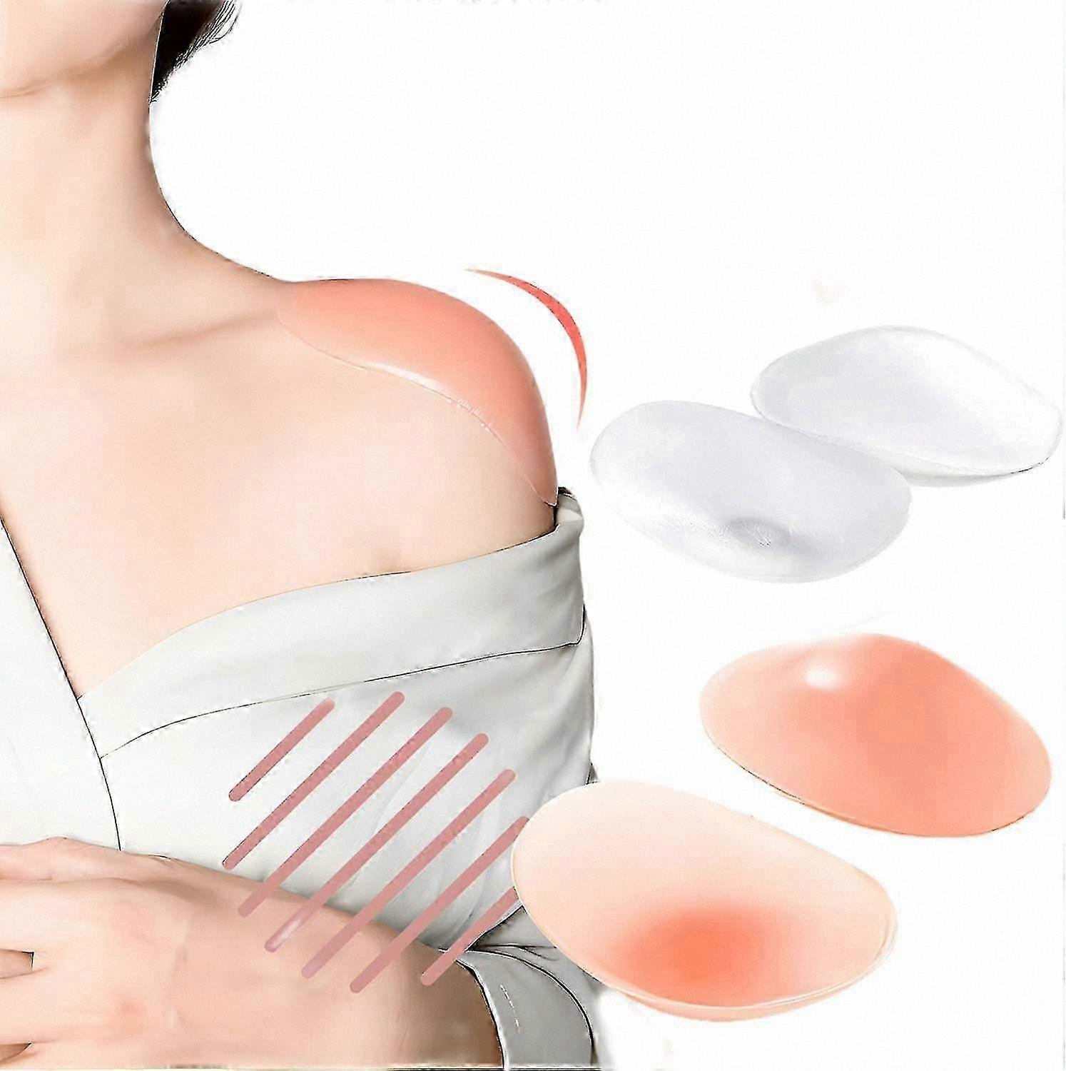 Silicone Anti-Slip Shoulder Pads, 2 Pairs Reusable Invisible Enhancers for Women's Apparel