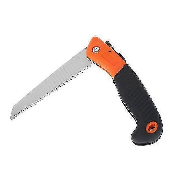 Folding Saw 150mm High-Strength Blade Ergonomic Handle Multi-Purpose for Gardening Camping Pruning Black and Orange