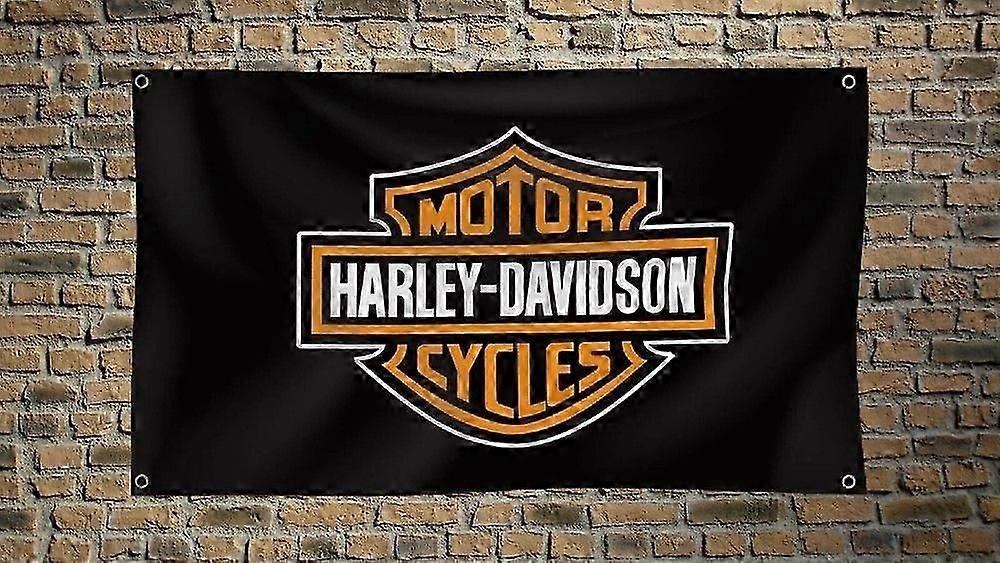ハーレーダビッソ<wbr/>n 3x5 フィート フラッグ カー ブラック バナー ガレージ ワークショップ マン ケーブ ウォール Qqto535 用