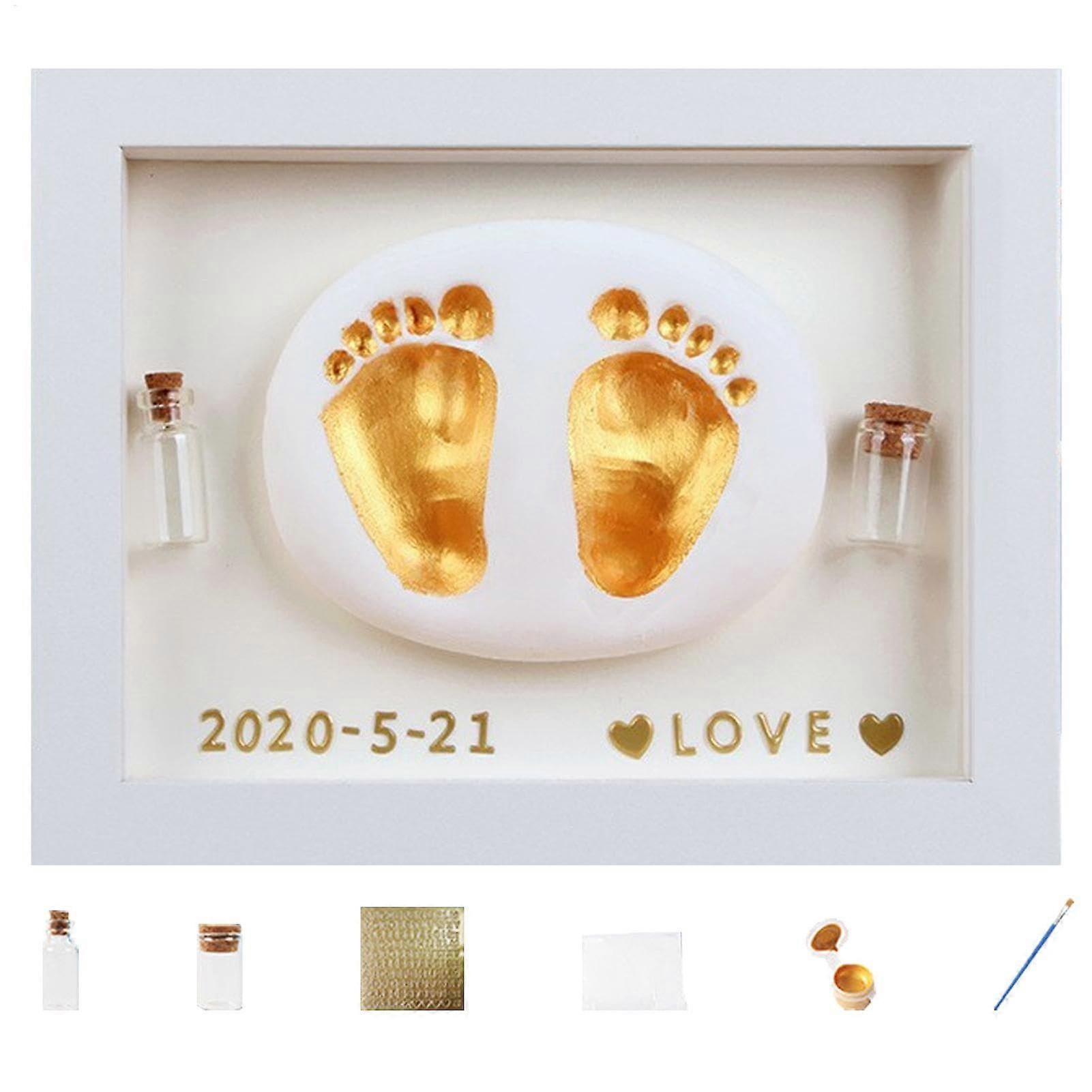 Baby Handprint Kit Handprint And Footprint Making Kit White Picture Frame Keepsake Safe Paint Handmade Baby Shower Gift
